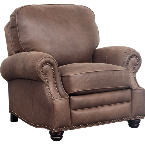 Longhorn Manual Recliner in Sanded Dark Bomber Top Grain Leather